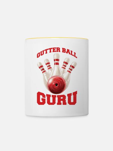 Gutter Ball Guru - Tasse zweifarbig - Weiß/Gelb