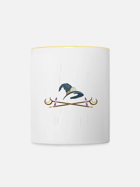 Funny Magician Magic - Tasse zweifarbig - Weiß/Gelb