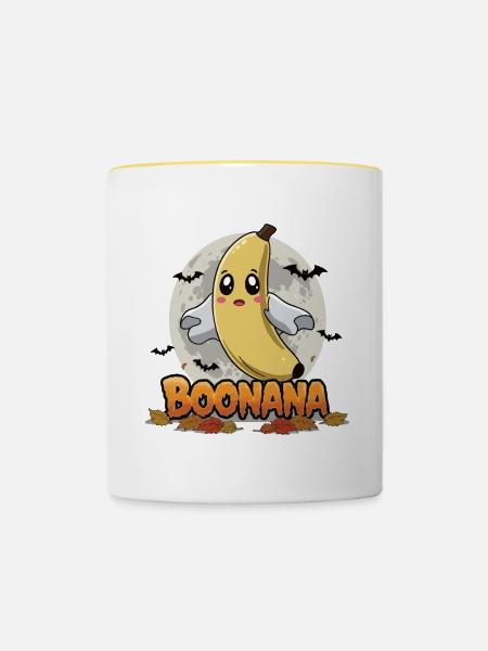 Halloween Boonana Halloween Geist - Tasse zweifarbig - Weiß/Gelb