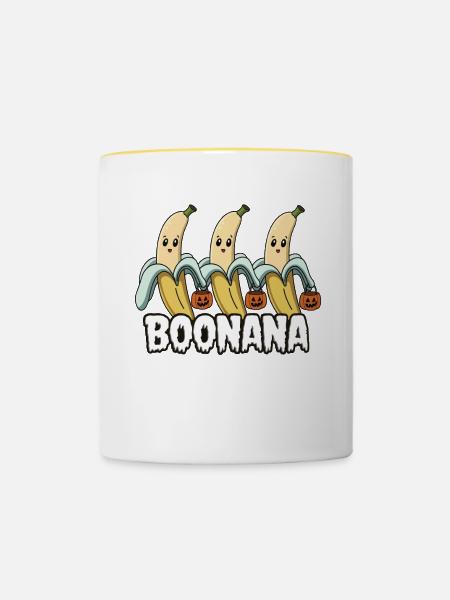 Halloween Boonana Halloween Geist - Tasse zweifarbig - Weiß/Gelb