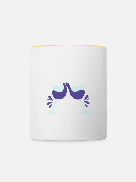 Jesus Drank Wine 4 - Tasse zweifarbig - Weiß/Gelb