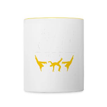 Capoeira Brésil Arts Martiaux Capoeira - Mug contrasté - blanc/jaune - Devant
