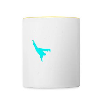 Capoeira Brésil Arts Martiaux Capoeira - Mug contrasté - blanc/jaune - Devant