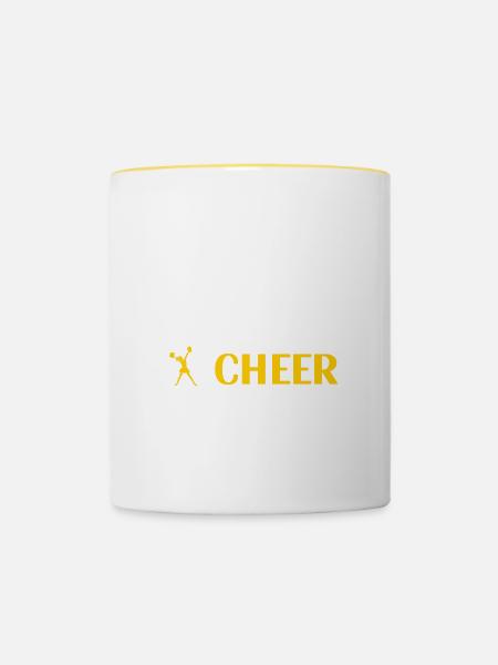 Cheerleading Cheerleader Base Flyer - Tasse zweifarbig - Weiß/Gelb