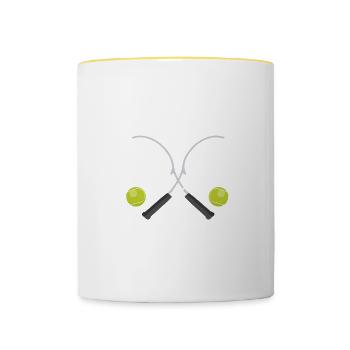 Tennis Player - Tasse zweifarbig - Weiß/Gelb - Vorne