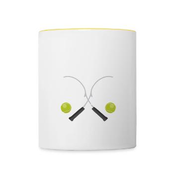 Tennis Player - Contrasting Mug - white/yellow - Front
