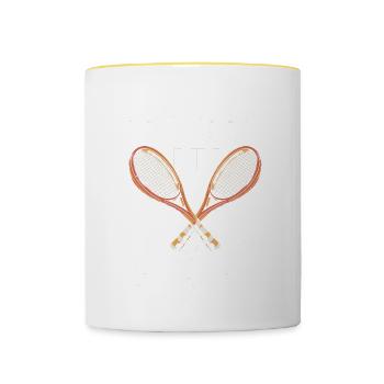 Tennis Player - Contrasting Mug - white/yellow - Front