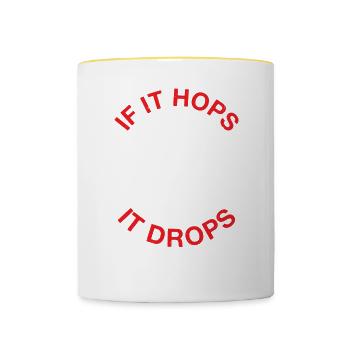 If It Hops It Drops 6 - Tasse zweifarbig - Weiß/Gelb - Vorne
