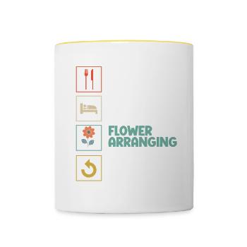 Fleuriste Fleur Florale Fleuristerie - Mug contrasté - blanc/jaune - Devant