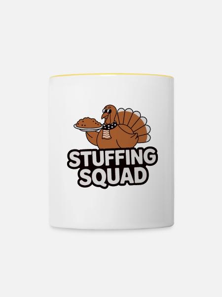 Lustiger Thanksgiving Truthahn - Tasse zweifarbig - Weiß/Gelb
