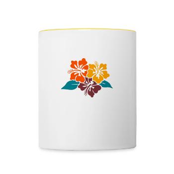 Fleuriste Fleur Florale Fleuristerie - Mug contrasté - blanc/jaune - Devant