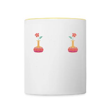 Fleuriste Fleur Florale Fleuristerie - Mug contrasté - blanc/jaune - Devant