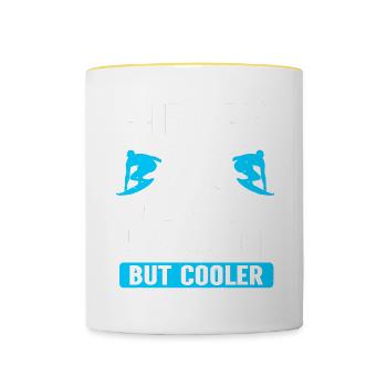 Surfing Dad Like A Normal Dad But Cooler Surfer - Contrasting Mug - white/yellow - Front