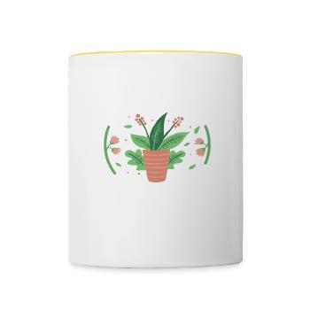 Plants Gardening Gardener - Contrasting Mug - white/yellow - Front