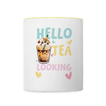 Is it tea you’re looking for für einen Bubble Tea - Tasse zweifarbig - Weiß/Gelb - Vorne