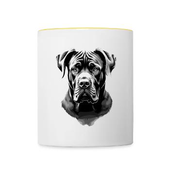Cane Corso für einen Cane Corso Besitzer - Tasse zweifarbig - Weiß/Gelb - Vorne