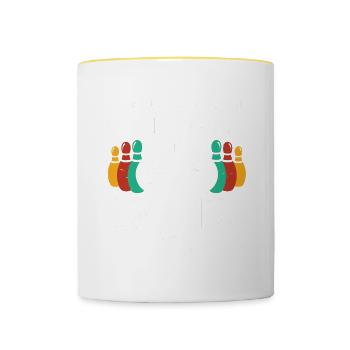 Bowling Ball Bowler - Tasse zweifarbig - Weiß/Gelb - Vorne