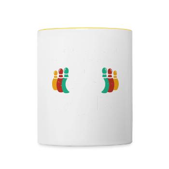Bowling Ball Bowler - Tasse zweifarbig - Weiß/Gelb - Vorne