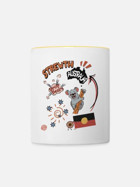 Strewth Australia - Tasse zweifarbig - Weiß/Gelb