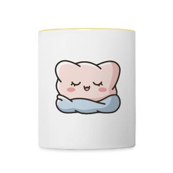 Witziger Schlaf Spruch - Tasse zweifarbig - Weiß/Gelb - Vorne