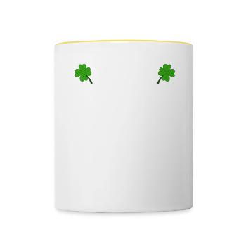 Happy St. Patrick's Day Kleeblätter - Tasse zweifarbig - Weiß/Gelb - Vorne