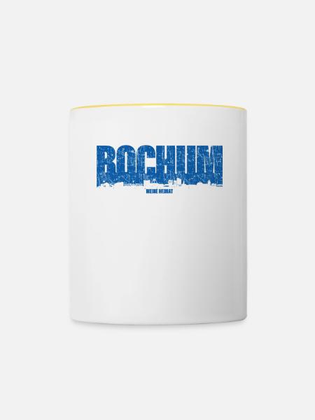 Bochum Skyline Ruhrpott Auf Kohle Revier Heimat - Tasse zweifarbig - Weiß/Gelb