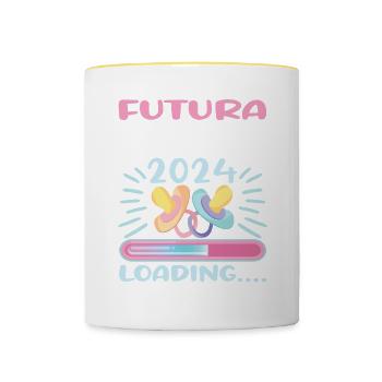 Nonna 2024 Loading Oma 2024 - Tasse zweifarbig - Weiß/Gelb - Vorne