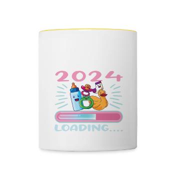 Nonna 2024 Loading Oma 2024 - Tasse zweifarbig - Weiß/Gelb - Vorne