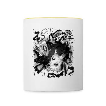 Witchcraft Magic Mystical Voodoo Magic Magical - Contrasting Mug - white/yellow - Front