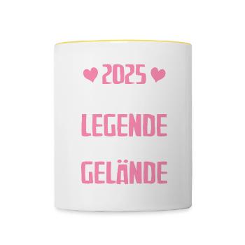 Eine Kita Legende Kita Abgänger 2025 - Tasse zweifarbig - Weiß/Gelb - Vorne