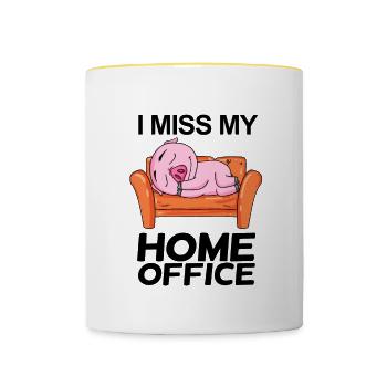 Home Office Saying Funny - Contrasting Mug - white/yellow - Front