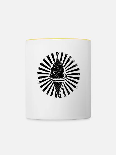 Eisüte - Tasse zweifarbig - Weiß/Gelb