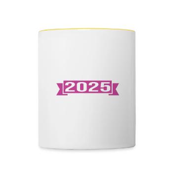 Pension 2025 Pensioner 2025 Pension 2025 - Contrasting Mug - white/yellow - Front