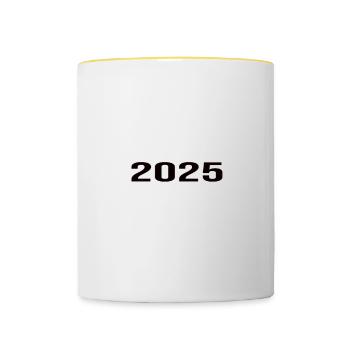 Pension 2025 Pensioner 2025 Pension 2025 - Contrasting Mug - white/yellow - Front