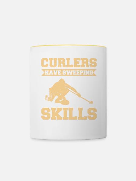 Curling Sport Curling - Tasse zweifarbig - Weiß/Gelb