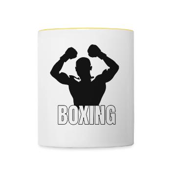 Boxing für einen Boxer für einen Boxer und Box - Tasse zweifarbig - Weiß/Gelb - Vorne