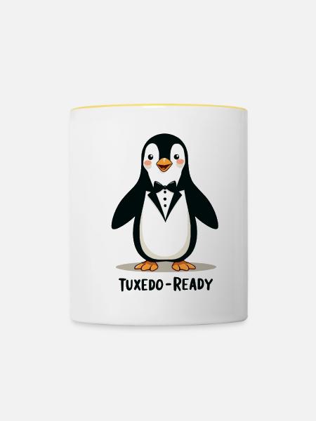 Tuxedo-Ready - Tasse zweifarbig - Weiß/Gelb
