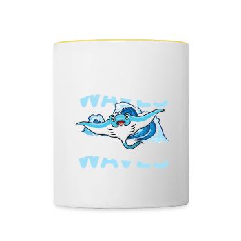 Riding Waves and Making Waves Manta Style für - Tasse zweifarbig - Weiß/Gelb - Vorne