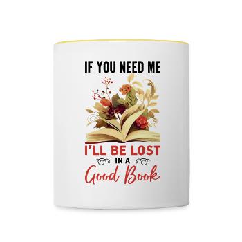 Lesen Buch Merch Booktok Bookish Geschenk Buch - Tasse zweifarbig - Weiß/Gelb - Vorne