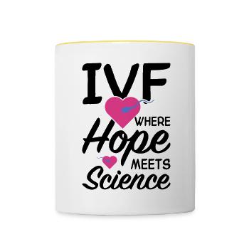 Surrogate Mother IVF Transfer Day - Contrasting Mug - white/yellow - Front