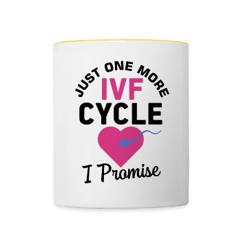 Surrogate Mother IVF Transfer Day - Contrasting Mug - white/yellow - Front