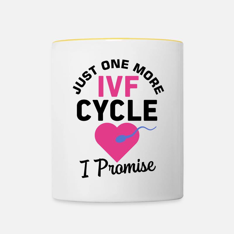 Journée de transfert de FIV de mère porteuse - Mug contrasté - blanc/jaune