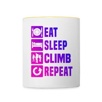 Damen Climber Boulder Bouldern Climbing - Tasse zweifarbig - Weiß/Gelb - Vorne