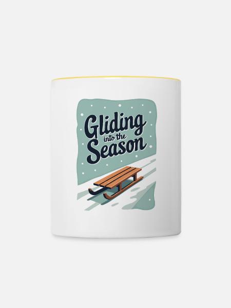 Gliding into the Season - Tasse zweifarbig - Weiß/Gelb