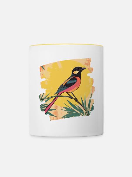 Kanarienvogel - Tasse zweifarbig - Weiß/Gelb