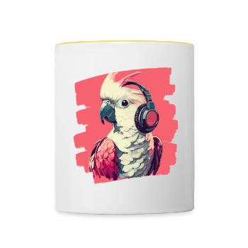 Kakadu - Tasse zweifarbig - Weiß/Gelb - Vorne