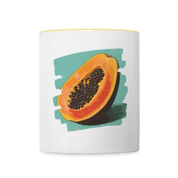 Papaye - Mug contrasté - blanc/jaune - Devant