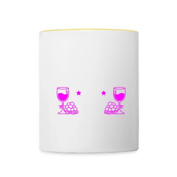 Wine Tasting Funny Wine Lover - Tasse zweifarbig - Weiß/Gelb - Vorne
