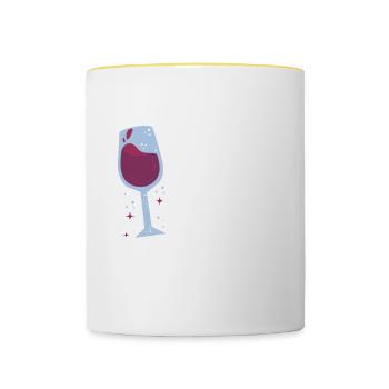 Wine Tasting Funny Wine Lover - Tasse zweifarbig - Weiß/Gelb - Vorne