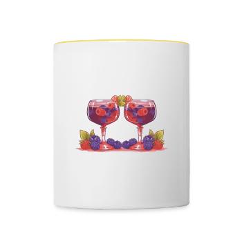 Wine Tasting Funny Wine Lover - Tasse zweifarbig - Weiß/Gelb - Vorne